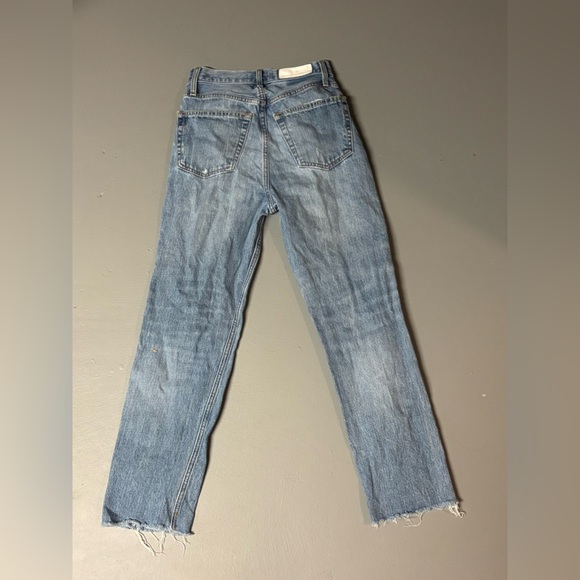 Re/Done Light Blue Distressed Straight Jeans - Picture 9 of 13